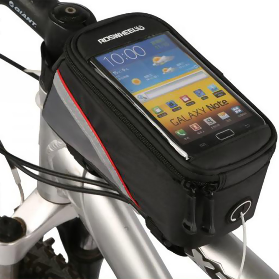 KGC Shop Borsello Roswheel portatelefono da bicicletta per smartphone fino  a 4.8 pollici - striscia ROSSA