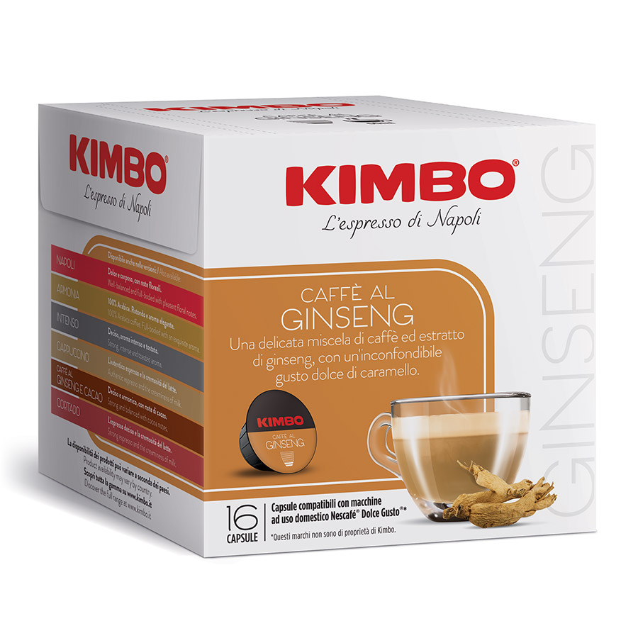 KGC Shop Caffè Kimbo capsule Dolce Gusto, 100% GINSENG - conf. da 16 CAPSULE