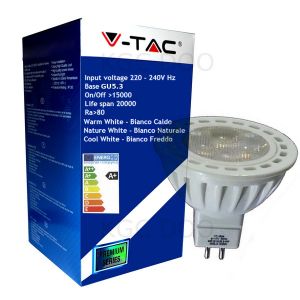 LAMPADINA LED V-Tac GU5.3 4W 12V 6000K Spot - 1554 Bianco Freddo