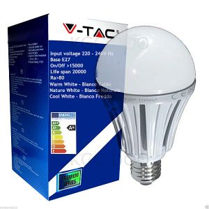 Lampadina Led V-Tac E27 20 WATT = 110 WATT Bulb-Bianco Caldo 3000K