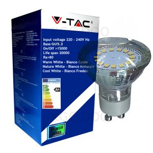 LAMPADINA LED V-Tac GU10 3W 120° 3000K Spot - 1598 Bianco Caldo
