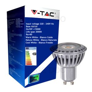 LAMPADINA LED V-Tac GU10 6W 4500K Spot - 1620 Bianco Naturale