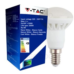 LAMPADINA LED V-Tac E14 6W R50 6000K Bulb Reflector VT-1876 - 4246 Bianco Freddo
