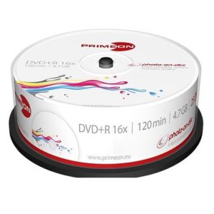 Primeon 25 DVD+R Stampabili 4.7GB 120 Min Print Inkjet - 2761225