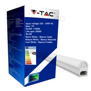 LAMPADINA LED V-Tac  T5 4W 3000K Plafoniera Raccordabile 30 cm - 6166 Bianco Caldo