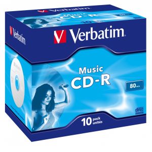 Verbatim 10 CD-R Music 700MB 80 Min AZO 16X, in Jewel Case singoli -  43365