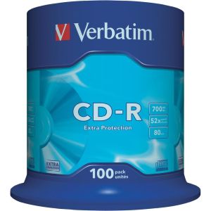 Verbatim 100 CD-R Extra Protection 700MB 80 Minuti cake 52X Box 43411