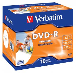 Verbatim DVD-R Wide Inkjet Printable ID Brand in jewel box (confezione 10 pz) - 43521