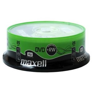 Maxell DVD+RW 4x 4.7GB in Spindle da 25 pezzi - 275894.40.TW