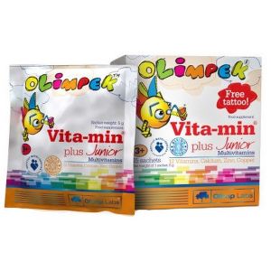 Olimp Health Vita-Min plus Junior Multivitamin, 15 bustine - Raspberry