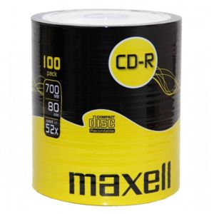 Maxell 100 CD-R, 700MB 80 Min 52X in shrink - 624037