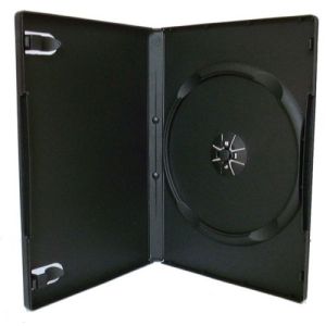 Custodia Nera Singola 14mm in plastica per DVD o CD custodie Singole Nere Macchinabili 925052