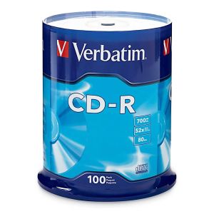 Verbatim 100 CD-R ID Logo 700MB 80 Min 52X Cake - 94554