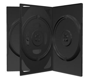 MediaRange Custodia Nera 3 Posti 14mm in plastica per DVD o CD custodie 3 Discs Nere BOX15