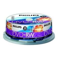 Philips DVD-RW Riscrivibili 4,7GB 120 Minuti 4X in campana da 25 pezzi - DN4S4B25F-00