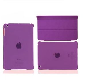 Custodia per Apple iPad mini & 2 & 3 Fronte & Retro VIOLA Smart Cover Magnetica Case Flessibile TPU Gomma Back Hard Plastica Rigida 