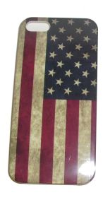 Custodia per Apple iPhone 4 4S 4G BACK USA FLAG VINTAGE Cover Case di Plastica Rigida IMD Hard 