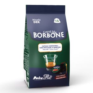 Caffè Borbone capsule compatibili Dolce Gusto DEK decaffeinato - conf. 15 pz.