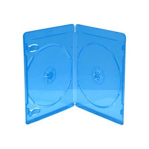 MediaRange Custodia doppia Celeste Blu Ray Disc 7mm in plastica per DVD BD o CD - BOX39-2-50
