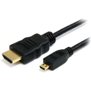 MediaRange  cavo HDMI 1.4, con Ethernet,  HDMI / micro HDMI, 1.0m - Nero placcato in oro
