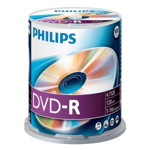 Philips DVD-R 16x da 4,7 GB/120 minuti in campana da 100 pezzi - DM4S6B00F