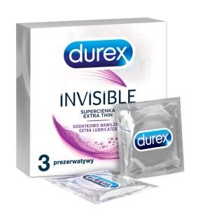 DUREX INVISIBLE EXTRA LUBE, preservativi ultrasottili ultralubrificati conf 3