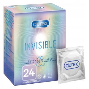 DUREX Invisible extra lubricated Preservativi extrasottili ultralubrificati 24pz