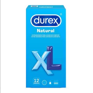 DUREX NATURAL XL - Preservativi extralarge (larghezza 60mm) - confezione da 12 profilattici