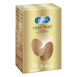 DUREX REAL FEEL Preservativi Senza Lattice, Confezione da 16 Profilattici
