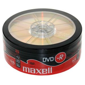 Maxell 25 DVD-R 4,7GB 120min 16X, in shrink - 275731