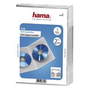 HAMA Custodia DVD Jewel Case SLIM DOPPIA clear, confezione da 5 - H83892