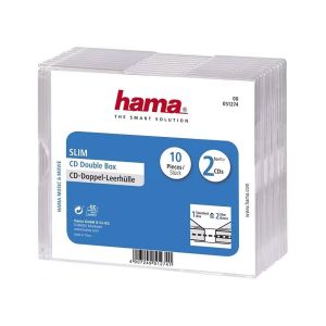 HAMA Custodie CD Slim Case DOPPIE, conf. 10 pezzi - H51274