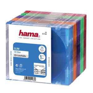 HAMA Custodie CD Slim Case SINGOLE COLORATE conf. 25 pz - H51166