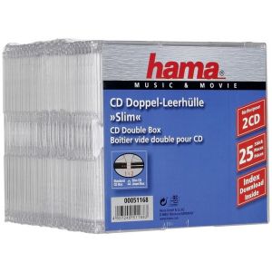 HAMA Custodie CD Slim DOPPIE Clear 2 posti 5.2mm, confezione 25 pz - H51168