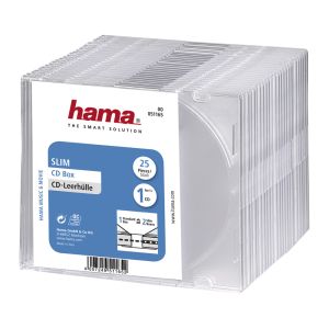 HAMA Custodie CD Slim Jewel Case SINGOLE Clear 1 posto, pacco da 25 - H51165