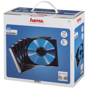 HAMA Custodie CD Slim Case SINGOLE Trasp. Tray Nero, confez. 100 pz - H51270