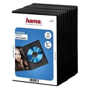 HAMA Custodie DVD SINGOLE Nere 1 posto 14mm, confezione 10 pezzi pack - H51276