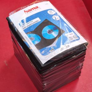 HAMA Custodie DVD DOPPIE 2 posti, 25 pezzi - 7mm SLIM - H51185 - CONFEZIONE APERTA