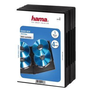 HAMA Custodie per 4 CD/DVD QUADRUPLA, conf. 5 pezzi - H51186