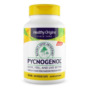 Healthy Origins Pycnogenol 100mg 60 vcaps, non GMO - estratto corteccia di pino