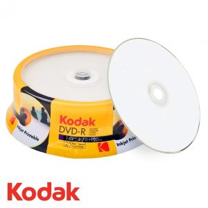 Kodak 25 DVD-R 16x 4.7GB, inkjet fullsurface printable - Shrink Box - K1430325