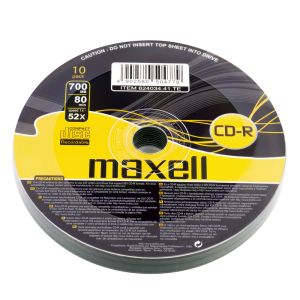 Maxell 10 CD-R 700MB 80 Min Shrink 52X in  Box - 624034