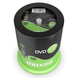 Maxell 100 DVD+R 4.7GB 16x in Spindle - 275641.40.IN