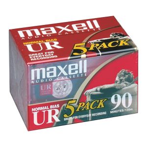 Maxell Audio cassetta UR90 90 minuti audiocassetta - confezione da 5 pezzi - 124036.01