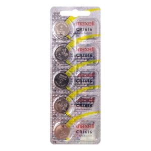 Maxell Batterie Alcaline a Bottone 3V CR1616 - Confezione 5 batterie