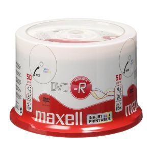 Maxell 50 DVD-R stampabili inkjet 120 min 4.7GB, cake - 275701