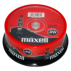 Maxell 25 DVD-RW 2x 4.7GB, in Spindle - 275893.40.TW