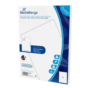 MediaRange Etichette multiuso adesive 210x297mm, bianco, confezione 50 pezzi - MRINK140