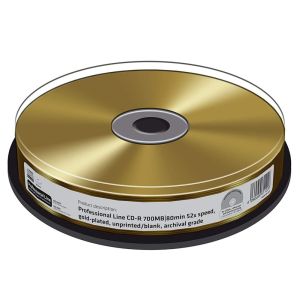 MediaRange 10 CD-R Professional Line 700MB 80 Min 52X placcati oro, in Cake - MRPL510