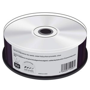 MediaRange 25 DVD+R Silver Inkjet Fullsurface Print 4,7GB 120 Min 16X, cakebox - MR416